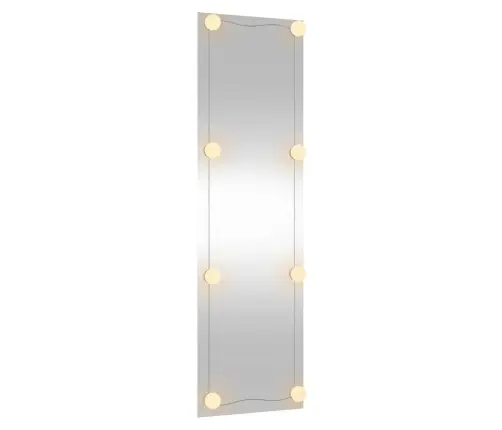 Sienas Spogulis Ar Led Gaismām, 30X100 Cm, Stikls, Taisnstūra Vidaxl
