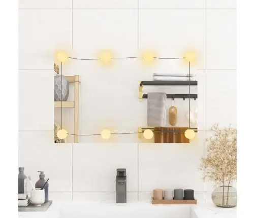 Sienas Spogulis Ar Led, 40X60 Cm, Stikls, Taisnstūra Vidaxl