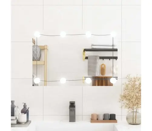 Sienas Spogulis Ar Led, 40X60 Cm, Stikls, Taisnstūra Vidaxl