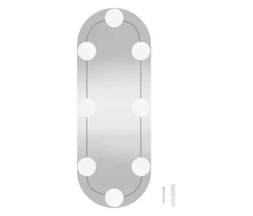 Sienas Spogulis Ar Led, 15X40 Cm, Stikls, Ovāls Vidaxl
