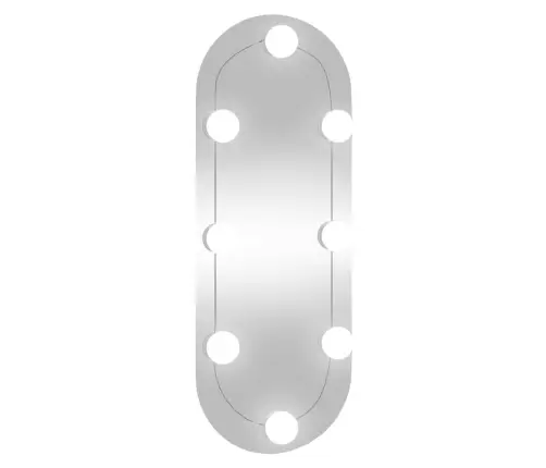 Sieninis Veidrodis Su Led Lemputėmis, 20X50cm Stiklas