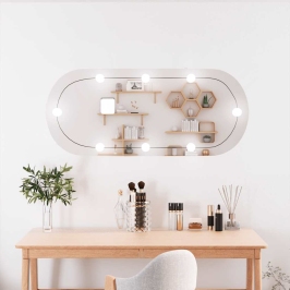 Sienas Spogulis Ar Led, 25X60 Cm, Stikls, Ovāls Vidaxl