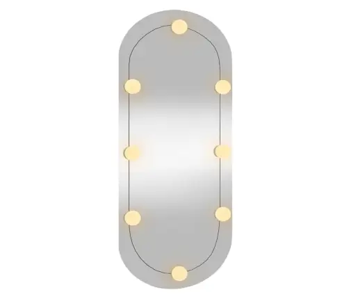 Sienas Spogulis Ar Led Gaismām, 35X80 Cm, Stikls, Ovāls Vidaxl