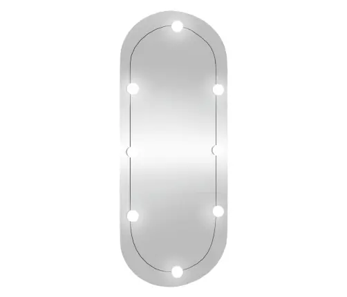 Sienas Spogulis Ar Led Gaismām, 40X90 Cm, Stikls, Ovāls Vidaxl