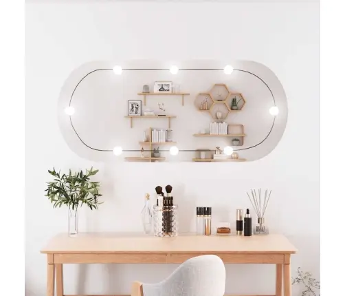 Sieninis Veidrodis Su Led Lemputėmis, 45X100cm Stiklas