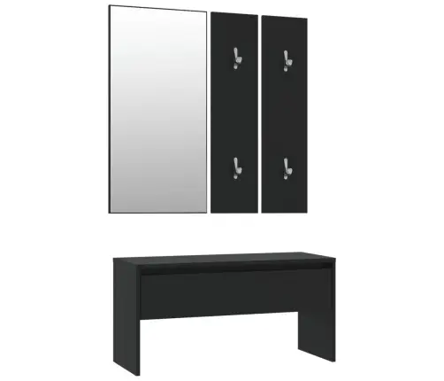 Koridoriaus Baldų Komplektas, Juodos Spalvos, Apdirbta Mediena