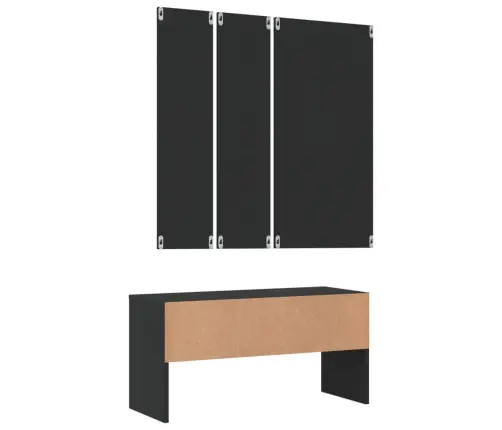 Koridoriaus Baldų Komplektas, Juodos Spalvos, Apdirbta Mediena