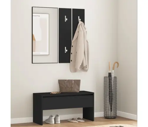 Koridoriaus Baldų Komplektas, Juodos Spalvos, Apdirbta Mediena