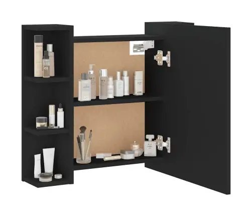 Spoguļskapītis Ar Led, Melns, 70X16,5X60 Cm Vidaxl