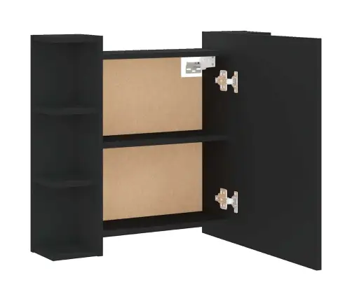 Spoguļskapītis Ar Led, Melns, 70X16,5X60 Cm Vidaxl