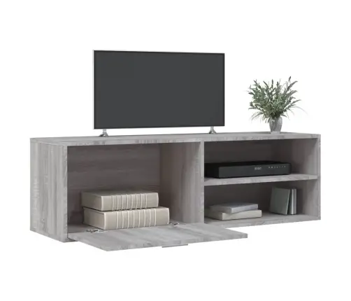 Tv Skapītis, Pelēka Ozola, 120X34X37 Cm, Inženierijas Koks Vidaxl