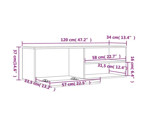 Tv Skapītis, Ozolkoka Krāsa, 120X34X37 Cm, Inženierijas Koks Vidaxl Tv Skapītis, Ozolkoka Krāsa, 120X34X37 Cm, Inženierijas Koks Vidaxl