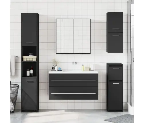 Vannitoa Peegelkapp, Must, 64X20X67 cm Tehispuit