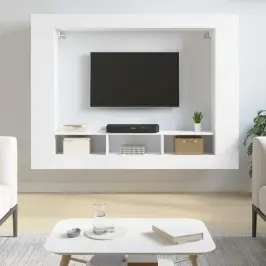 Tv Skapītis, Balts, 152X22X113 Cm, Inženierijas Koks Vidaxl