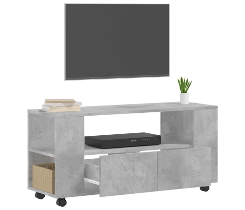 Tv Skapītis, Betona Pelēks, 102X34,5X43 Cm, Inženierijas Koks Vidaxl