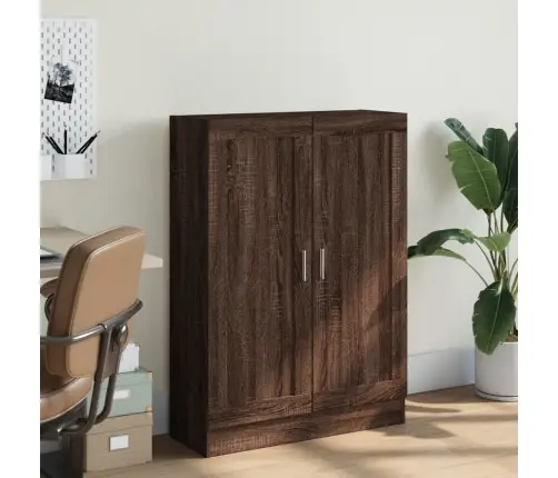 Raamatukapp, Pruun Tamm, 82,5 X 30,5 X 115 cm Tehispuit