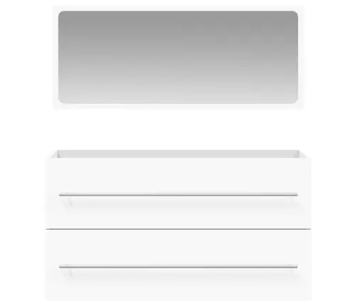 Vannasistabas Skapītis Un Spogulis, Balts Inženierijas Koks Vidaxl