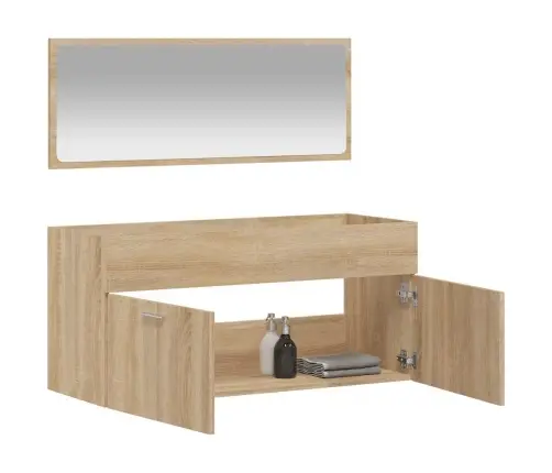 Vannasistabas Skapītis Un Spogulis, Inženierijas Koks Vidaxl