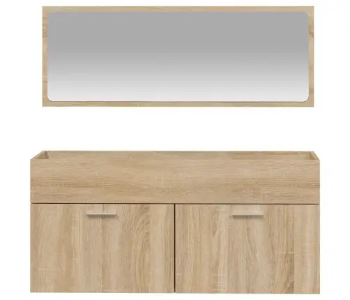 Vannasistabas Skapītis Un Spogulis, Inženierijas Koks Vidaxl