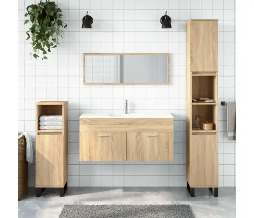 Vannasistabas Skapītis Un Spogulis, Inženierijas Koks Vidaxl