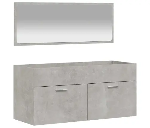 Vannasistabas Skapītis Un Spogulis, Pelēks Inženierijas Koks Vidaxl Vannasistabas Skapītis Un Spogulis, Pelēks Inženierijas Koks Vidaxl