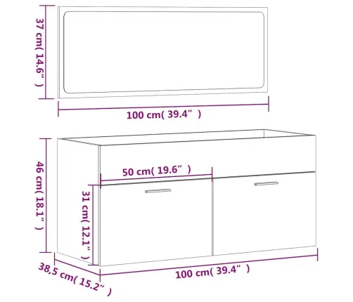 Vannasistabas Skapītis Un Spogulis, Pelēks Inženierijas Koks Vidaxl Vannasistabas Skapītis Un Spogulis, Pelēks Inženierijas Koks Vidaxl