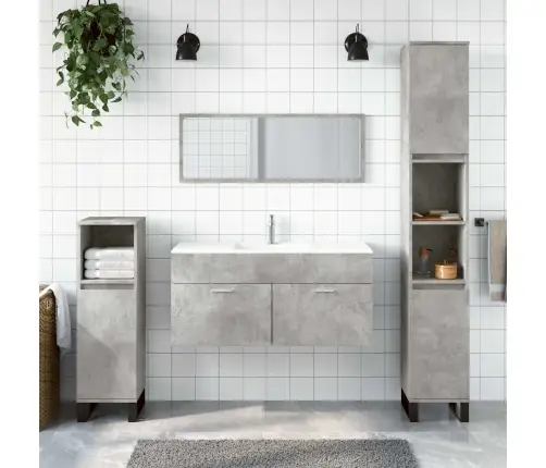 Vannasistabas Skapītis Un Spogulis, Pelēks Inženierijas Koks Vidaxl Vannasistabas Skapītis Un Spogulis, Pelēks Inženierijas Koks Vidaxl