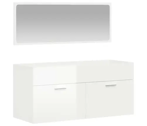 Vannasistabas Skapītis Un Spogulis, Balts Inženierijas Koks Vidaxl