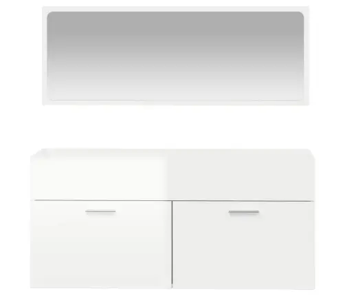 Vannasistabas Skapītis Un Spogulis, Balts Inženierijas Koks Vidaxl