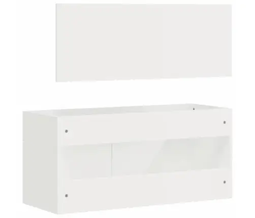 Vannasistabas Skapītis Un Spogulis, Balts Inženierijas Koks Vidaxl