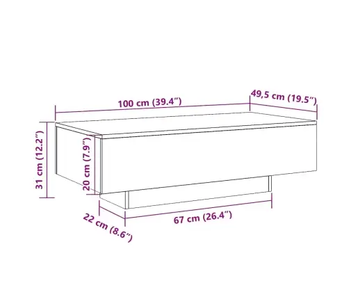 Kafijas Galdiņš, Balts, 100X49,5X31 Cm, Inženierijas Koks Vidaxl Kafijas Galdiņš, Balts, 100X49,5X31 Cm, Inženierijas Koks Vidaxl