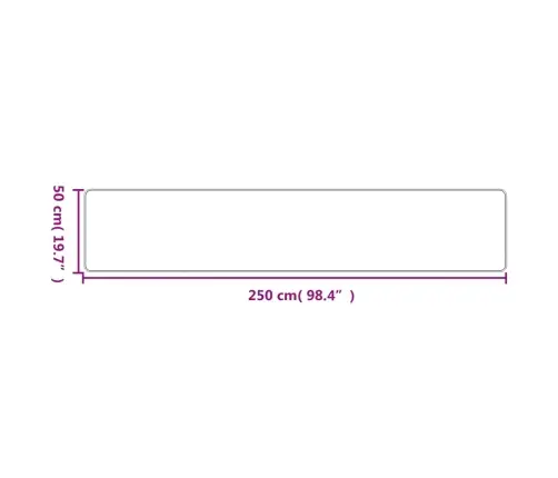 Kilimas-Takelis, Taupe Spalvos, 50X250cm Sizalio Imitacija