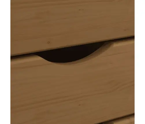 Skapis Ar Atvilktnēm Un Ritenīšiem Moss, Brūns, Priedes Koks Vidaxl