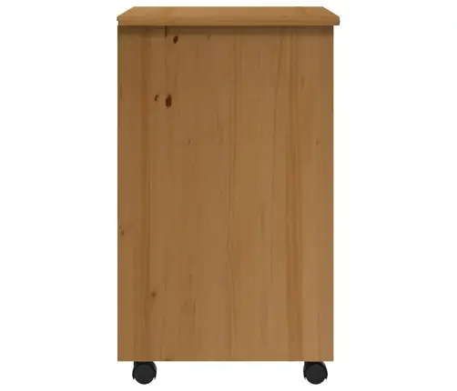 Skapis Ar Atvilktnēm Un Ritenīšiem Moss, Brūns, Priedes Koks Vidaxl