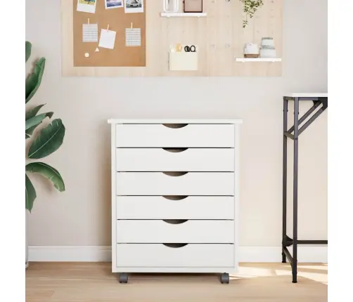 Spintelė Su Ratukais Moss, Balta, Pušies Masyvas