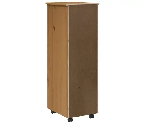 Skapis Ar Atvilktnēm Un Ritenīšiem Moss, Brūns, Priedes Koks Vidaxl