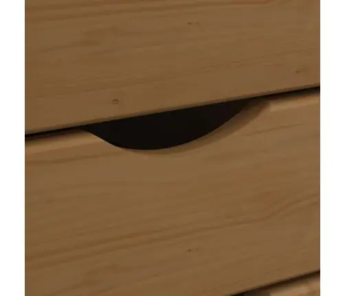 Skapis Ar Atvilktnēm Un Ritenīšiem Moss, Brūns, Priedes Koks Vidaxl