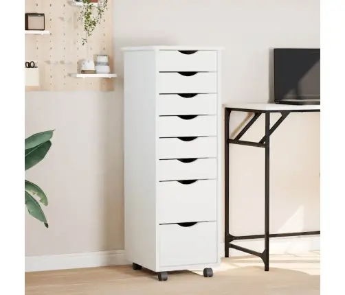 Ratastega Sahtlikapp "Moss", Valge, Männipuit