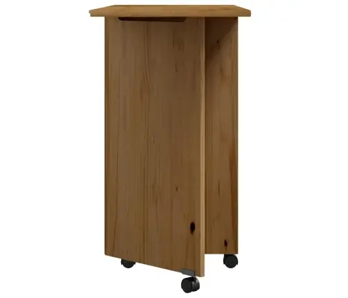 Atvilktņu Skapis Ar Riteņiem Un Virsmu Moss, Brūns, Priede Vidaxl