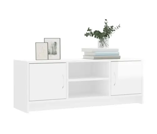 Tv Skapītis, Spīdīgi Balts, 102X30X37,5 Cm, Inženierijas Koks Vidaxl