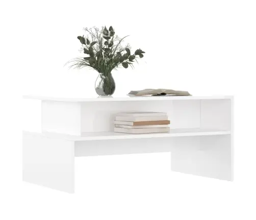 Kohvilaud, Kõrgläikega Valge, 90 X 55 X 42,5 cm Tehispuit