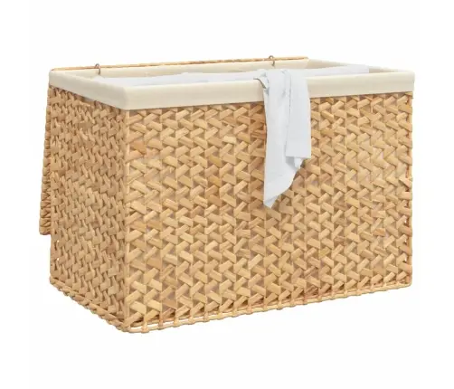 Veļas Grozs, 3 Nodalījumi, 75X42,5X52 Cm, Ūdens Hiacinte Vidaxl