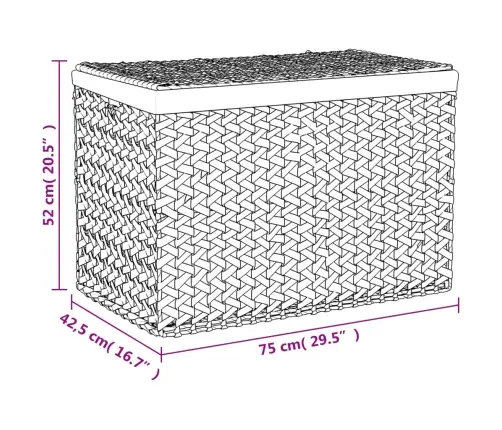 Veļas Grozs, 3 Nodalījumi, 75X42,5X52 Cm, Ūdens Hiacinte Vidaxl