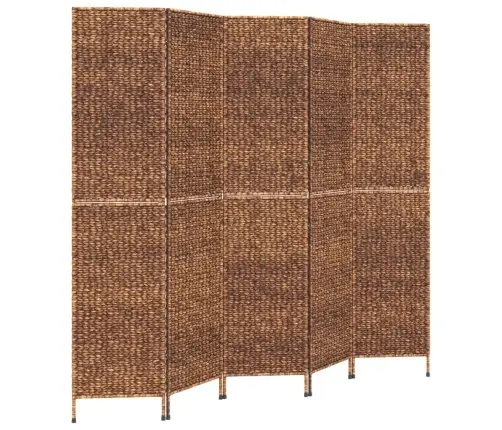 Istabas Aizslietnis, 5 Paneļi, 205X180Cm, Ūdens Hiacinte, Brūns Vidaxl