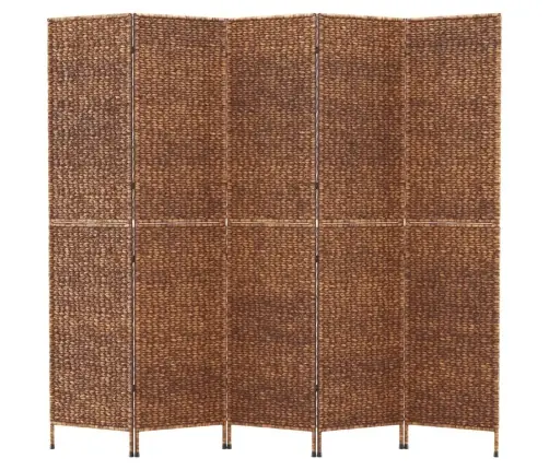 Istabas Aizslietnis, 5 Paneļi, 205X180Cm, Ūdens Hiacinte, Brūns Vidaxl
