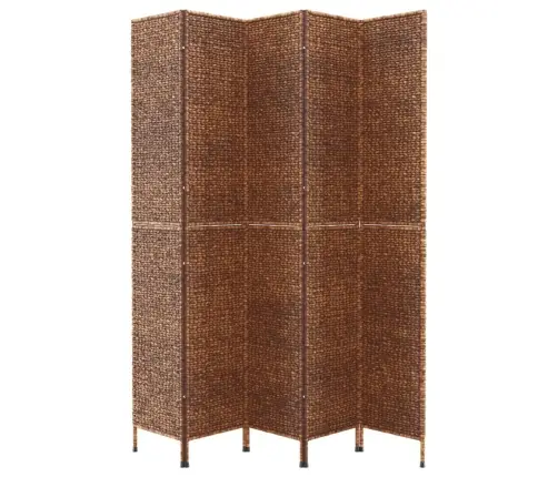 Istabas Aizslietnis, 5 Paneļi, 205X180Cm, Ūdens Hiacinte, Brūns Vidaxl