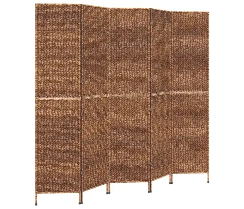 Istabas Aizslietnis, 5 Paneļi, 205X180Cm, Ūdens Hiacinte, Brūns Vidaxl