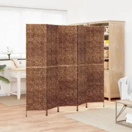 Istabas Aizslietnis, 5 Paneļi, 205X180Cm, Ūdens Hiacinte, Brūns Vidaxl Istabas Aizslietnis, 5 Paneļi, 205X180Cm, Ūdens Hiacinte, Brūns Vidaxl