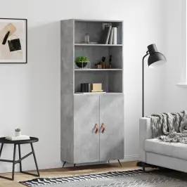 Komoda, Betono Pilkos Spalvos, 69,5X34X180cm Apdirbta Mediena