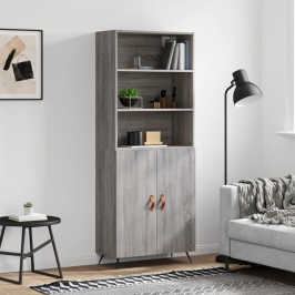 Augstais Skapis, Pelēks, 69,5X34X180 Cm, Inženierijas Koks Vidaxl